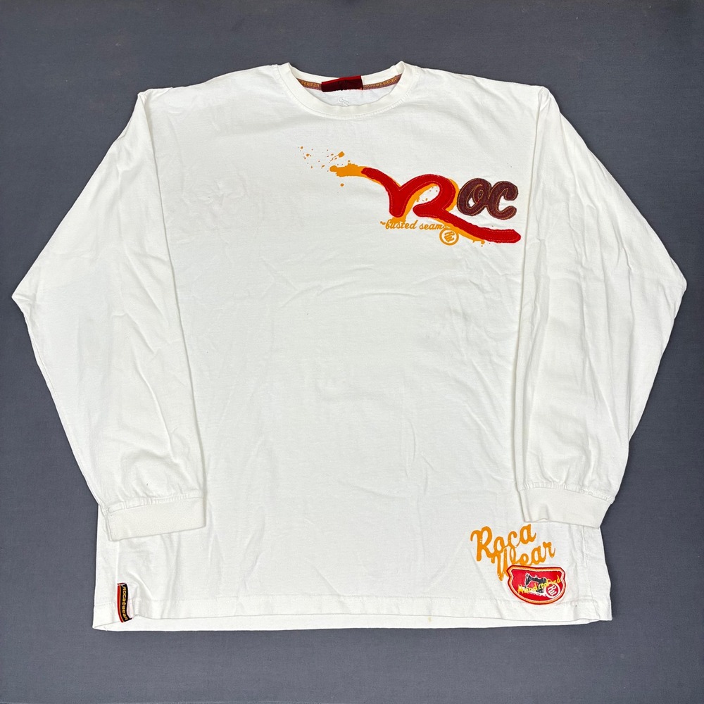 Y2K Rocawear Long Sleeve Graphic T-Shirt Men's Size XL White